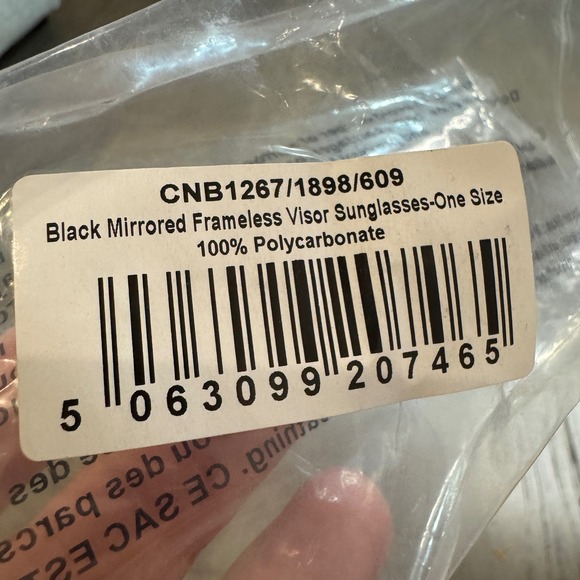 PrettyLittleThing Black Matt Metal Frame Slim Visor Sunglasses One Size CNB1267 - Picture 9 of 9